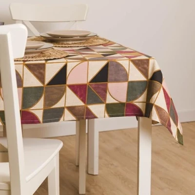 Imagen de TRAMAS+ Mantel Mesa Rectangular Antimanchas 140x140cm para Comedor Exterior Monterrey