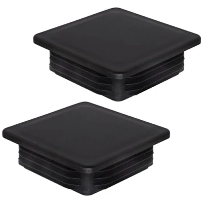 Imagen de SKIR&#039;CO 2 tapones cuadrados de plástico 90 x mm, tapas tubo mate, insertos cuadrados, para postes valla, color negro RAL 9005