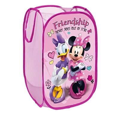 Imagen de Superdiver Cesta Plegable Infantil de Tela con Asas I Cubos Organizador para Ropa y Juguetes (58x36x36) Cuarto Niños Contenedor Habitacion Niñas Cesto Dormitorio Bebe (Minnie Mouse Daisy)