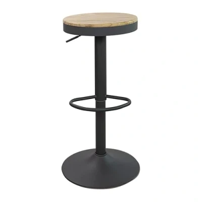 Imagen de Vaukura Taburete Alto Regulable con Asiento de Madera Timber para Cocina/Bar (Gris)