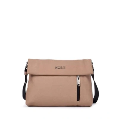 Imagen de Bandolera Antirrobo Mediana KCB Strong Diseño Compacto y Resistente Seguro Ideal para Uso Diario Asas Ajustables 100% Vegano Color Taupe Claro