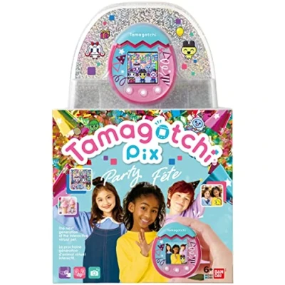 Imagen de BANDAI Tamagotchi Diviértete con tus Mascotas electrónicas en la fiesta Pix Party Confeti