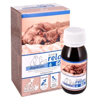 Imagen de KOWI Relax Drops Relajante para Perros y Gatos. con L Triptófano, Passiflora, Valeriana Vitamina B1. Complemento Que Ayuda a Calmar la Ansiedad el Estrés. Ingredientes Naturales. Frasco 60 ml.
