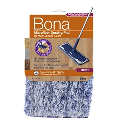 Imagen de BONA Microfibre Dusting Pad Recambio Atrapapolvo, Poliéster, Blanco Azul, 1