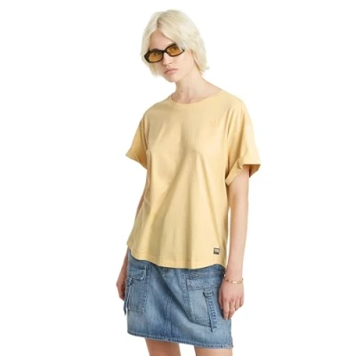 Imagen de G STAR RAW Rolled Up SL BF R T Wmn Camiseta, Amarillo (Reed Yellow D24524 4107 g457), S para Mujer