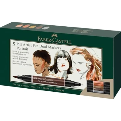 Imagen de Faber Castell 162009 Estuche con 5 Pitt Artists Pen Dual Marker Retrato