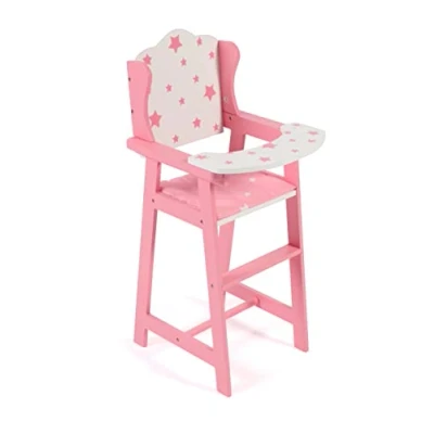 Imagen de Bayer Chic 2000 501 88 Trona para muñecas de hasta 46 cm, Muebles muñecas, Accesorios Estrellas Rosas, 30 x 26,5 59 cm