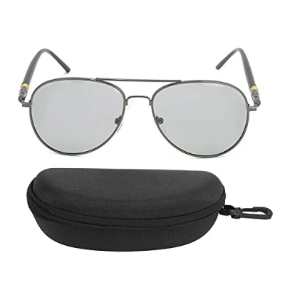 Imagen de gafas masculinas anti UV, de sol polarizadas fotosensibles que cambian color automáticamente, lentes