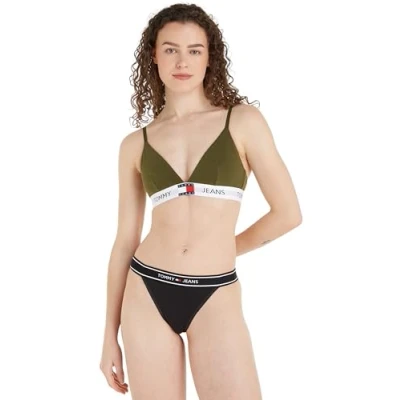 Imagen de Tommy Jeans Padded Triangle (Ext Sizes) Sostenes Triángulo Mujer, Verde (Drab Olive Green), L
