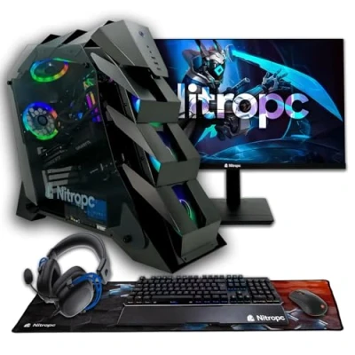Imagen de NitroPC Pack Nitro Plus v2 PC Gaming Completo (AMD Ryzen 7 9800X3D 4.7/5.2GHz, RTX 5080 16GB, RAM 32GB RGB, M2 2TB, W11 Home WiFi, Monitor Curvo 27&quot;, Teclado, ratón, Cascos)