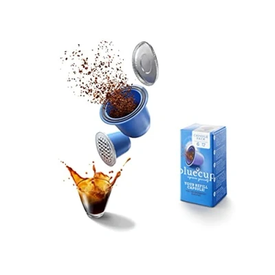 Imagen de Bluecup 6 Cápsulas Recargables Compatibles con Nespresso Máquinas, Reutilizables Cafeteras, Rellenables…