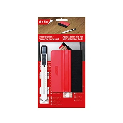 Imagen de d c fix espátula vinilo kit para pegar vinilos adhesivos muebles, cristales, ventanas y coche de plástico con borde fieltro cuchillo herramienta precision instalación rasqueta raspador