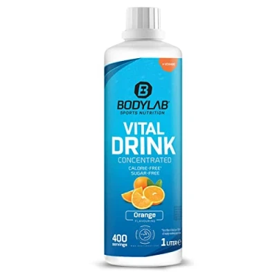 Imagen de Bodylab24 Vital Drink Concentrated Naranja 1000ml, bebida concentrada sin azúcar, jarabe zero, con vitaminas y l carnitina, deportiva pocas calorías