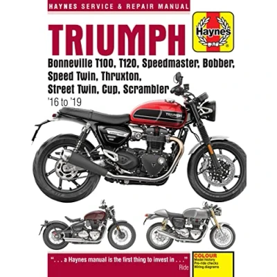 Imagen de Triumph Bonneville T100, T120, Speedmaster, Bobber, Speed Twin, Thruxton, Street Cup, Scrambler (16 to 19): Water Cooled Twins (Haynes Service &amp; Repair Manuals)