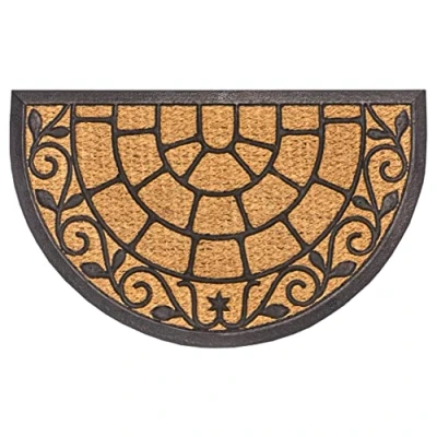 Imagen de Hanse Home Felpudo de Coco para Interior y Exterior, 45 x 75 cm, semicircular, Fibra Coco, Resistente a la Intemperie, Antideslizante, Entrada Color Natural
