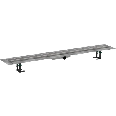 Imagen de hansgrohe RainDrain Compact, compact set completo de desagüe lineal ducha, canaleta ducha 1200mm, canal drenaje para instalación plana, acabado acero inoxidable