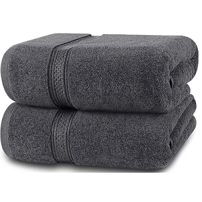 Imagen de Utopia Towels Conjunto de Toallas baño (Paquete 2, 69 x 137 cm) algodón 100% Ring Spun (Gris)