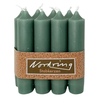 Imagen de Nordring 8 velas de palo, color verde musgo, 2,2 x 11 cm alto