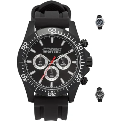 Imagen de Cressi Nereus Watch Reloj Cronógrafo Submarino Profesional 200 m / 20 ATM, Unisex Adult, Negro, Un tamaño