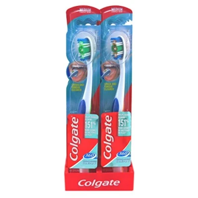 Imagen de 12 cepillos de dientes Colgate 360 para limpieza boca entera