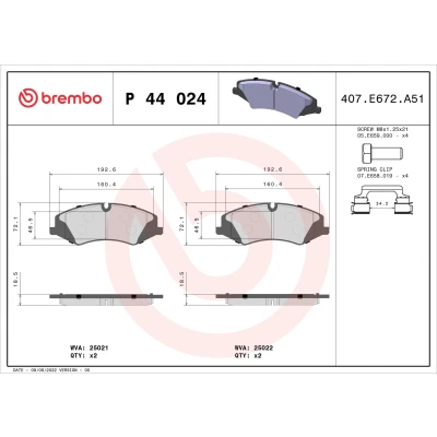 Imagen de BREMBO P 44 024 Juego de pastillas freno LAND ROVER: Range Rover 3, Sport, Discovery 4