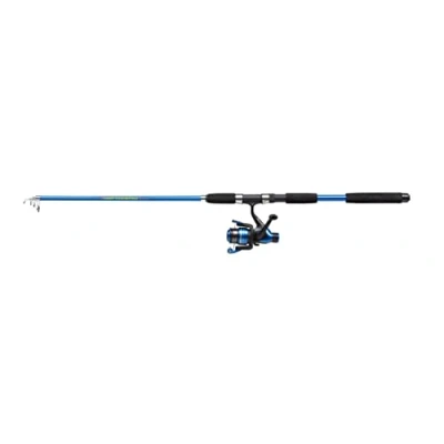 Imagen de Shakespeare Firebird Tele Combo de caña giratoria y Carrete telescópica, configuración Pesca portátil Preenrollado con línea, Listo para Pescar