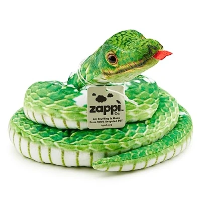 Imagen de Zappi Co Peluche de Serpiente para niños, Parte la colección Animales Safari, niños (180 cm Longitud) (pitón árbol Verde)