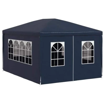 Imagen de vidaXL Tienda de Fiesta Jardín 4 Paredes Acero Polietileno Azul Carpa Patio