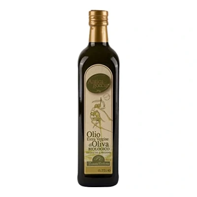 Imagen de Antica Goccia® Aceite de Oliva Virgen Extra Ecológico 0,75l [Pack 6 botellas] 100% Italiano Made in Sicily Prensado en frío