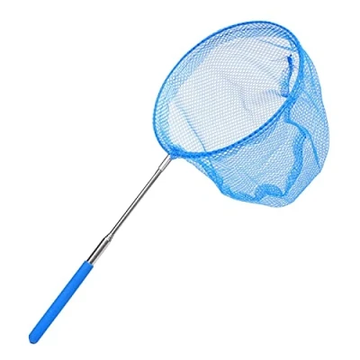 Imagen de LuckyGirls 6 Colores Redes de Mariposa Extensible Pesca ara Atrapar Insectos Peces Pequeños，Redes Telescópicas (Azul)