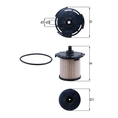 Imagen de MAHLE ORIGINAL Filtro combustible KX 387D FORD [TOURNEO, TRANSIT]