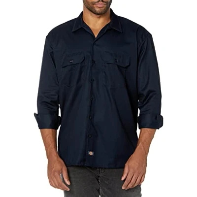 Imagen de Dickies Camisa con Manga Larga para Hombre, Color Azul Oscuro, Talla M