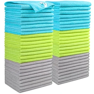 Imagen de AIDEA Bayetas de Limpieza Microfibra 50 Unidades, Toallas Trapos Reutilizables, Paños Lavable sin Rayas Pelusa para Casa, Cocina, Coche,Cristale 30x40cm
