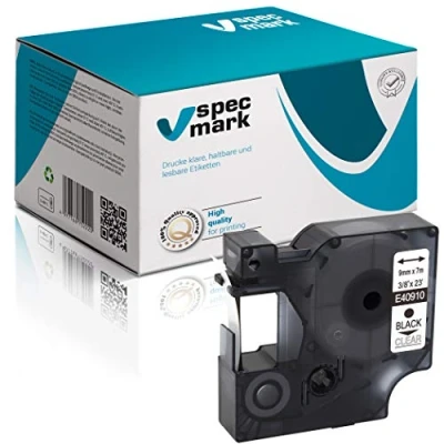 Imagen de specmark compatible para DYMO D1 40910 cinta de impresión 9 mm x 7 m negro sobre transparente (S0720670) con impresora LM Label Manager LP Point LW Writer DUO