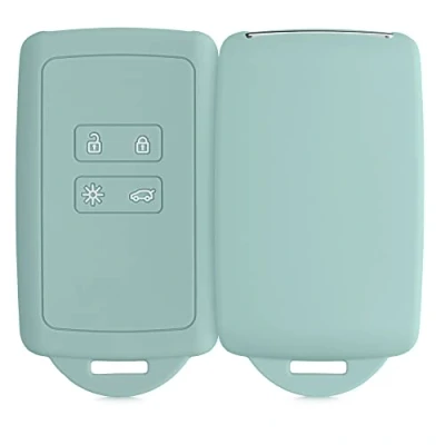 Imagen de kwmobile Funda de Silicona Compatible con Renault Llave Coche Smart Key 4 Botones (Solo Keyless Go) Carcasa Protectora para Llavero Case Mando Auto Menta