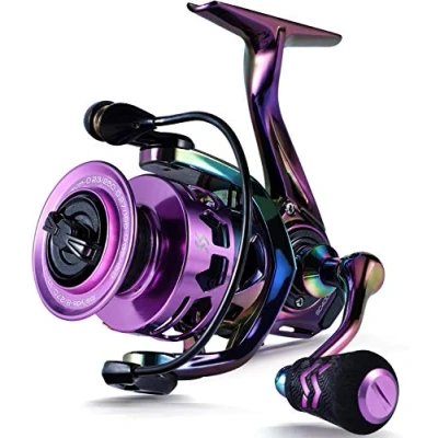 Imagen de Sougayilang Spinning Reel 6.0: 1 Relación de Engranaje Marco Grafito, 12 + BB Carretes Pesca Coloridos con 25 lbs Arrastre Carbono, para Carrete Giratorio Agua Dulce o Salada