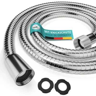 Imagen de Engelbach Manguera de Ducha 1,5m con Conexión Estándar Flexo Acero Inoxidable Made in Germany