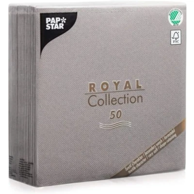 Imagen de Pap Star PAPSTAR Servilletas Royal Collection, Color Gris, Tissue, 40 cm x cm, 50