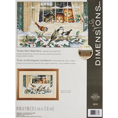 Imagen de Dimensions Tres Relojes de pájaros, Algodón, Crema, 14&#039;&#039; W x 9&#039;&#039; H