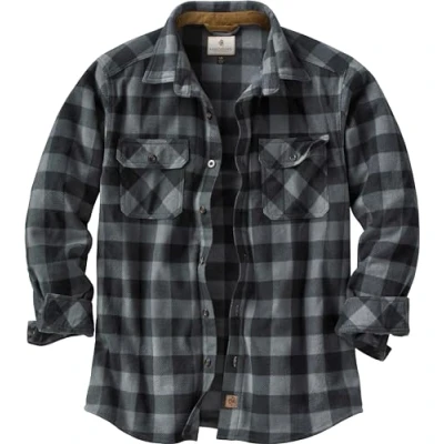 Imagen de Legendary Whitetails Camisa de Manga Larga con Botones Forro Polar para Hombre, Larga, 6494, Cuadros Grafito, L