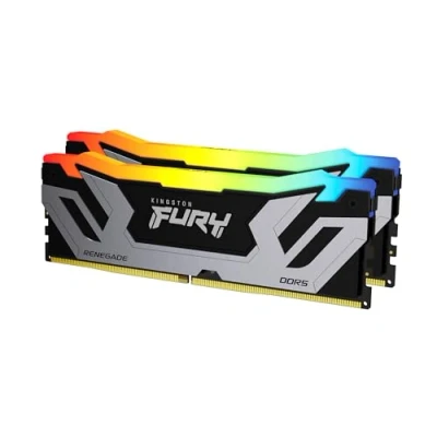 Imagen de Kingston FURY Renegade Plata RGB XMP 48GB 8400MT/s DDR5 CL40 CUDIMM Memoria gamer para Ordenadores de sobremesa (Kit 2) KF584CU40RSAK2 48