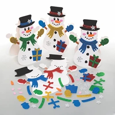 Imagen de Baker Ross FC123 Kit de Tarjetas Muñeco Nieve Paquete 6, Espacios en Blanco para Hacer Tarjetas, haz tus Propias Navideñas, Ideales Proyectos Manualidades Niños