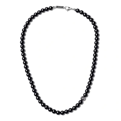 Imagen de GAVU Collar de Piedras Naturales y Cristal para Hombre con Cuentas Obsidiana Arcoíris Perla Amuleto Fleur Lis 50cm