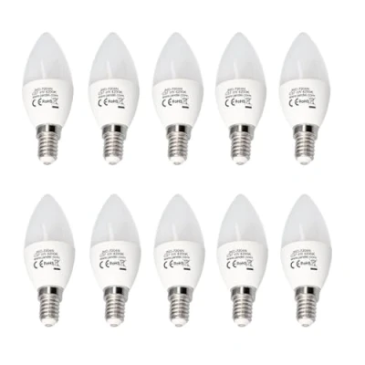 Imagen de Jandei 10 x Bombilla Led Vela 4W Rosca E14 (4200K blanco neutro). Perfecto para Salón, Cocina, Escritorio, Mesilla de Noche, Habitación, Oficina, Casa.