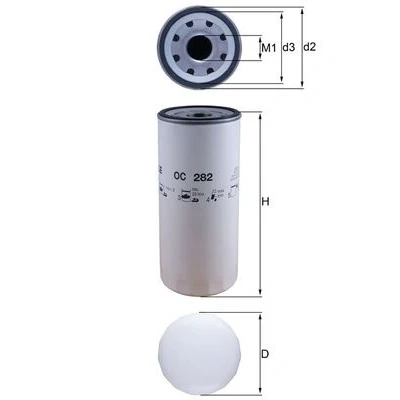 Imagen de MAHLE ORIGINAL OC 282 Filtro de aceite enroscable SCANIA: P,G,R,T series, 4 L,P,G,R,S MAN: TGX, TGS, TGA