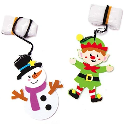 Imagen de Baker Ross AX519 Kit De Paracaídas Navideños Paquete 6, Haz Tus Propios Juegos Vuelo Y Actividades Artesanales Para Niños