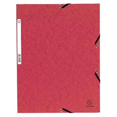 Imagen de Exacompta 55305E Carpeta con gomas 3 solapas cartulina lustrada, A4, rojo, 1 unidad