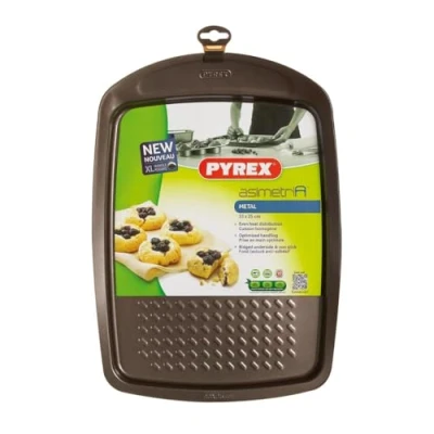 Imagen de Pyrex Horno 33X25CM ASIMETRIA PX Bandejas para Galletas y repostería, Acero Inoxidable, Multicolor, 33X25 cm