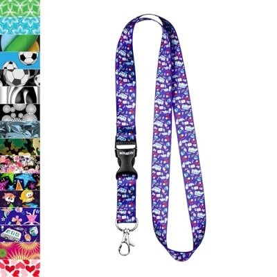 Imagen de Cinta colgante para soporte de tarjetas identificación con clip metálico, color 1 Medic purple