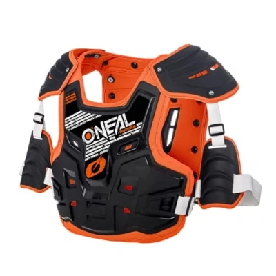 Imagen de O&#039;Neal Protectores de Pecho Enduro Motocross Plástico Moldeado por inyección; Correas Cadera Ajustables, Certificado EN 14021 PXR Stone Shield Adultos Naranja Negro Talla única
